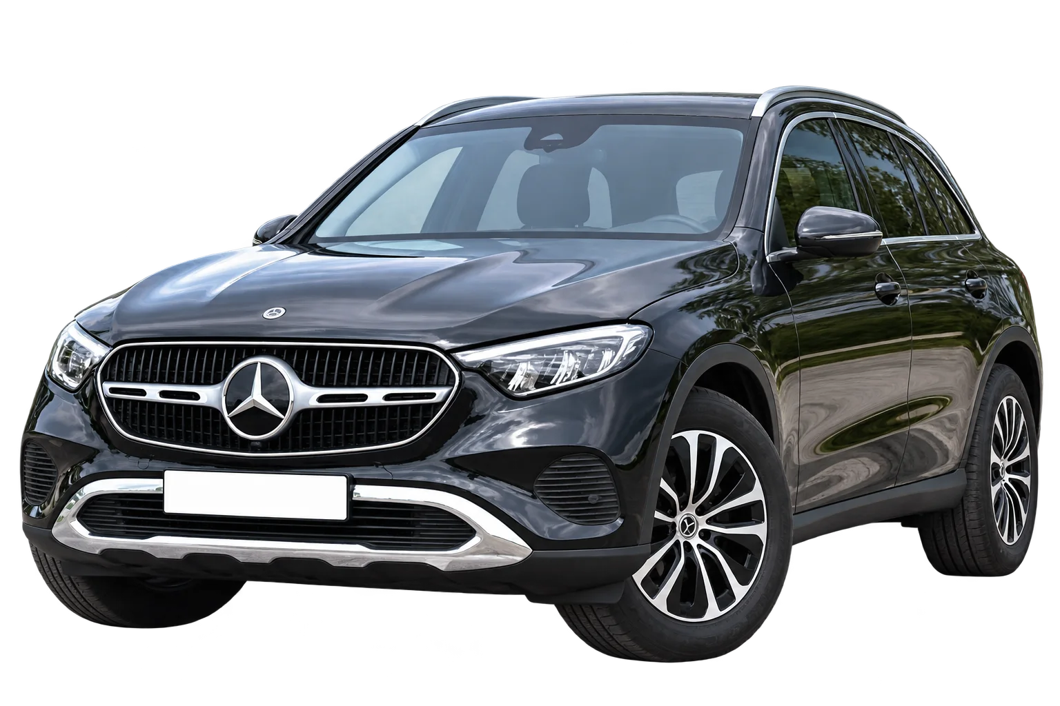 MERCEDES GLC sobresaliendo de su tarjeta, ilustración