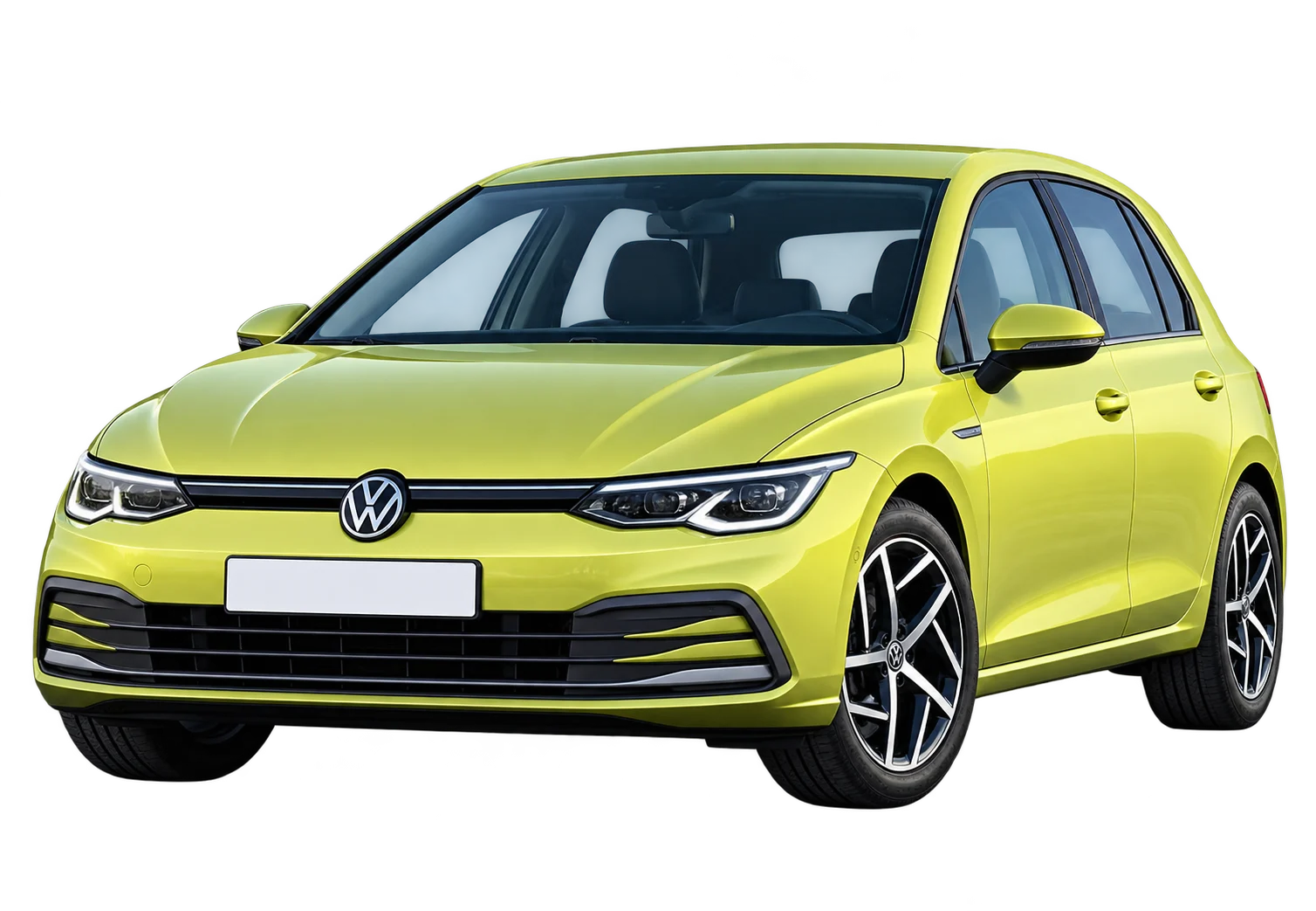 VOLKSWAGEN Golf sobresaliendo de su tarjeta, ilustración